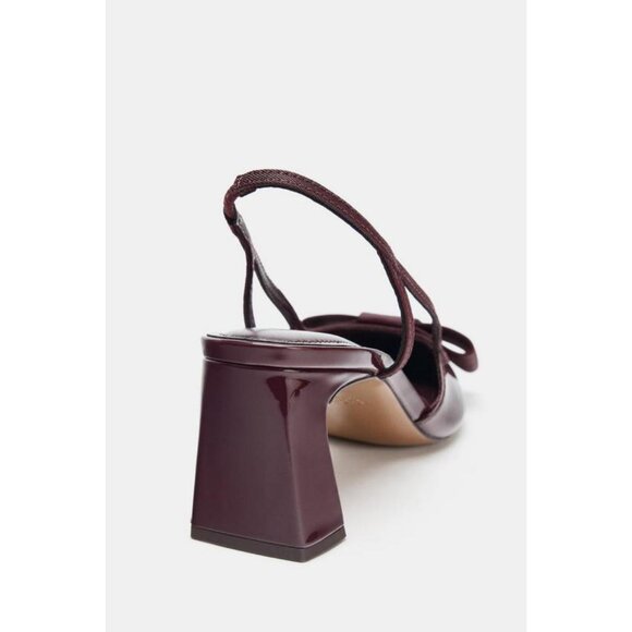 ZARA SLINGBACK HEELED SHOES WITH BOW - Picture 6 of 6